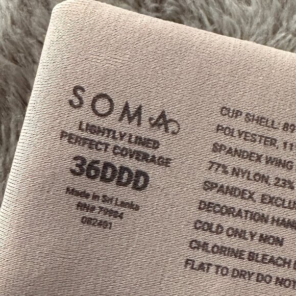 NWT Soma Lightly Lined Perfect Coverage Underwire Bra Women's 36DDD - Picture 4 of 4